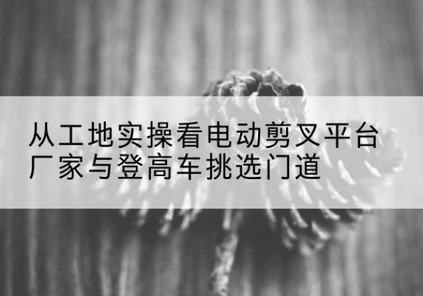 安阳电动剪叉升降平台厂家-从工地实操看电动剪叉平台厂家与登高车挑选门道